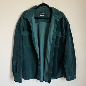 Original Use Size XXL 100% Cotton Green Corduroy Button Down Shacket Overshirt